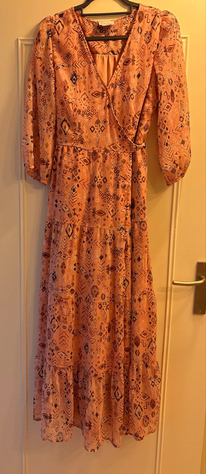 Prachtige Cotton Club jurk, zalm roze, maat L, zgan, Maat 42/44 (L), Ophalen of Verzenden, Zo goed als nieuw, Roze