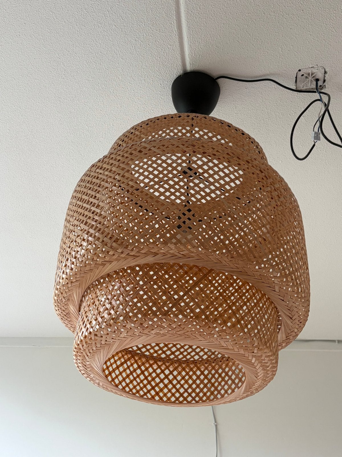 IKEA Sinnerlig Bamboe Hanglamp - 50 cm, Huis en Inrichting, Ophalen of Verzenden, Zo goed als nieuw, Natuurlijk materiaal