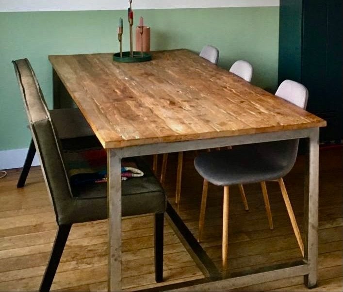 Stevige metalen tafelpoten, Huis en Inrichting, Ophalen, Tafelpoot, Gebruikt, 200 cm of meer