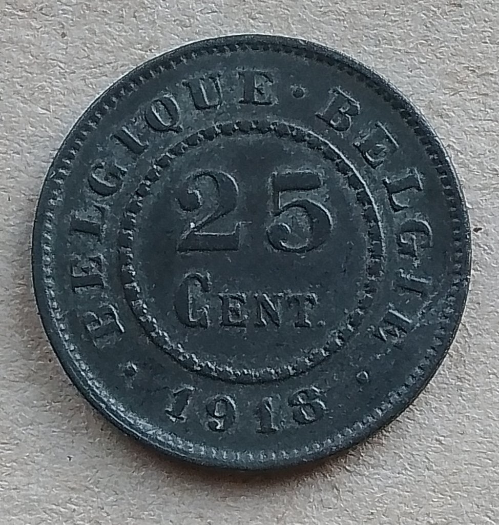 België, 25 centimes 1918, Ophalen of Verzenden, België, Losse munt