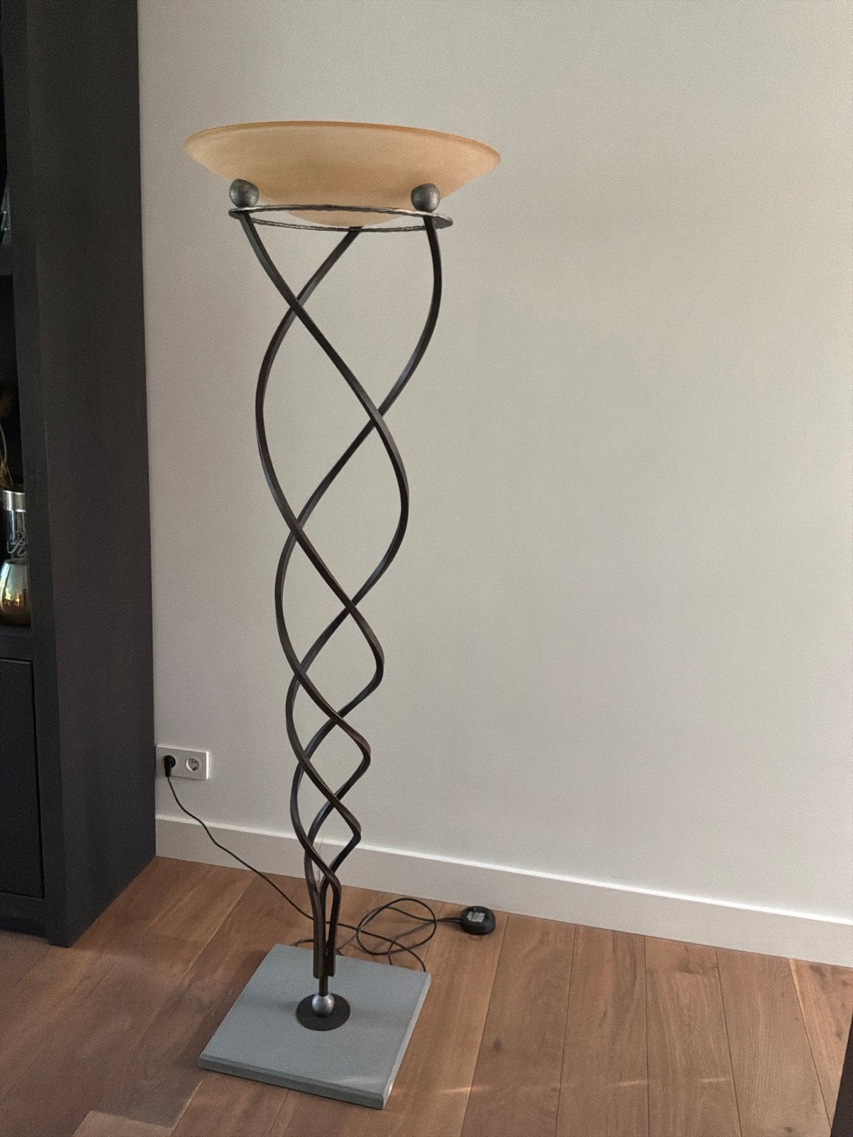 Terzani Vloerlamp met Spiraalvormige Standaard, Ophalen, Gebruikt, Glas, 150 tot 200 cm