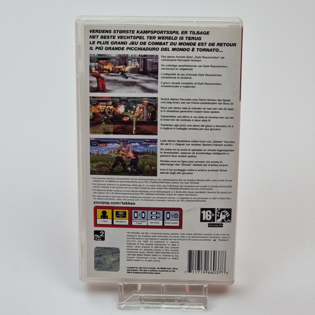 Playstation Portable Game: Tekken Dark Resurrection, Spelcomputers en Games, Sony, Gebruikt, Support@sony.com, 1-7-1 Konan, Minato-ku
Tokyo 108-0075
Japan