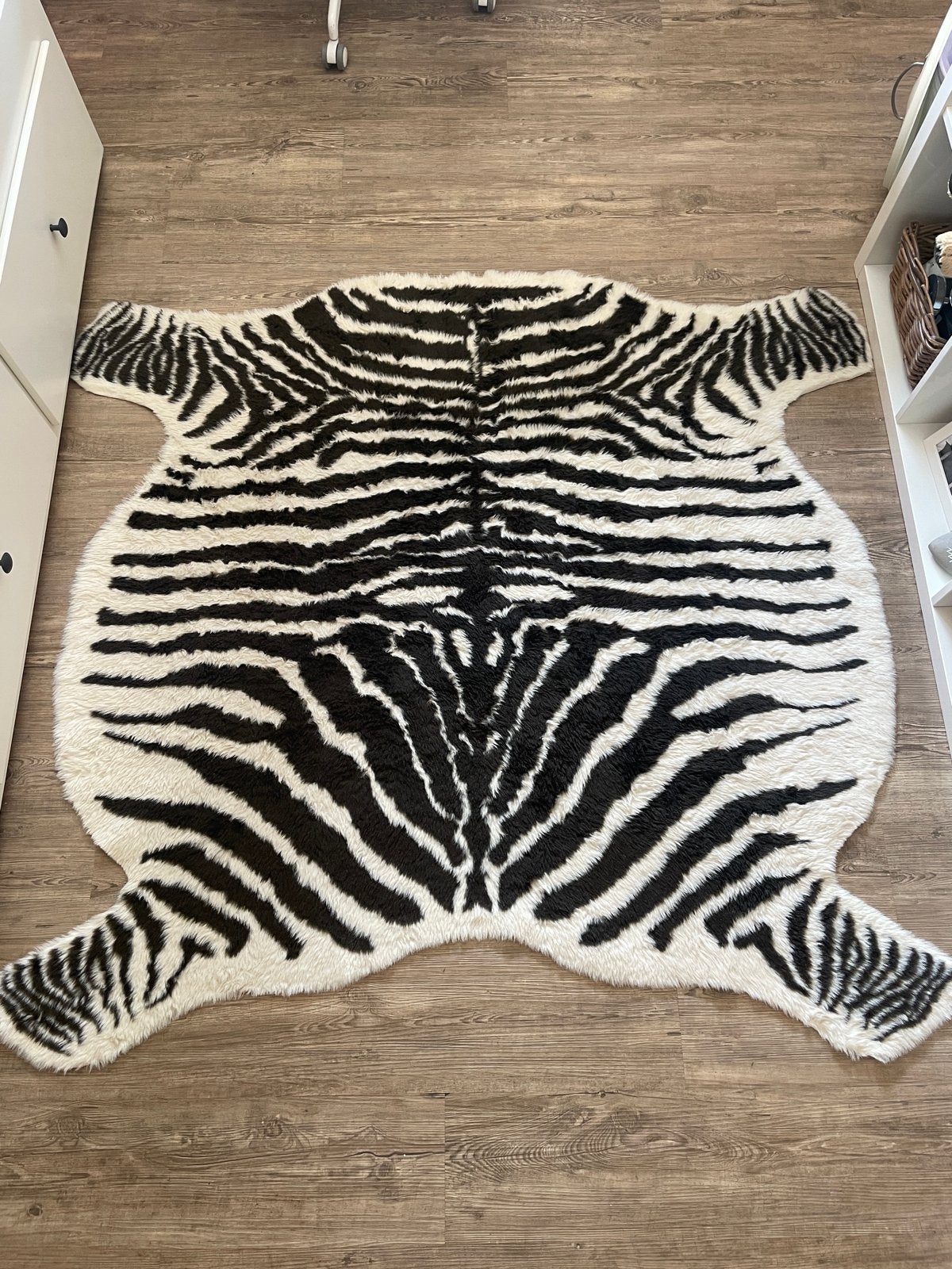 IKEA Vloerkleed Zebraprint 125x150 cm, Gebruikt, Wit, Ophalen of Verzenden, Overige vormen