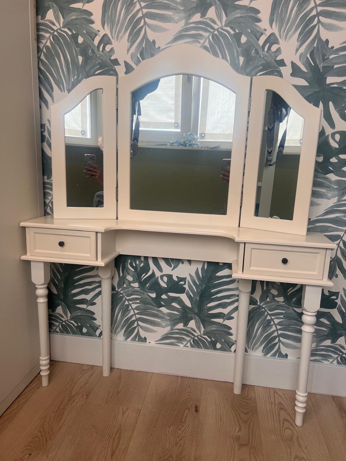 Kaptafel kindermaat, ondiep met 3 spiegels, Ophalen, Gebruikt, 100 tot 150 cm, 50 tot 100 cm
