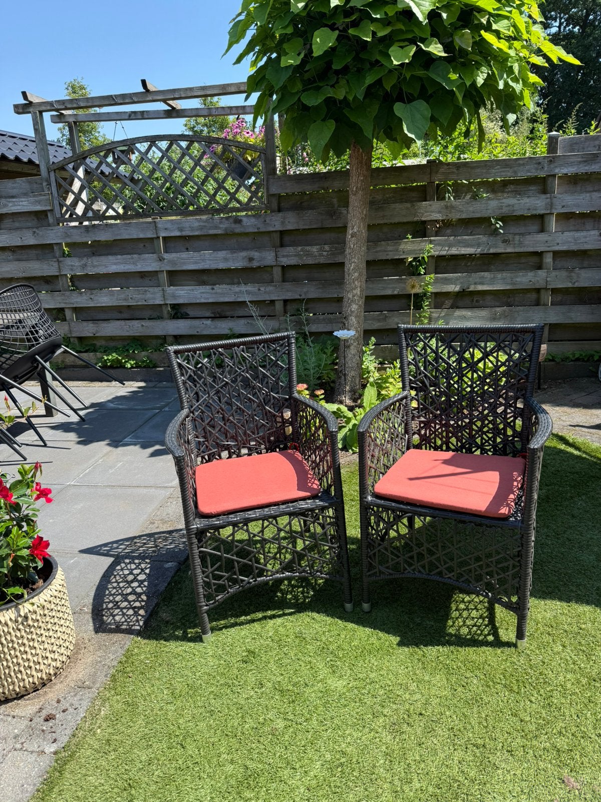 Moderne tuinstoelen 6 stuks, Ophalen, Gebruikt, Overige materialen