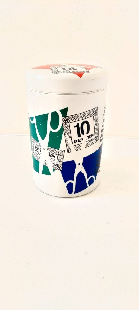 Retro Brabantia Blik Spaarbus blik bus Memphis Stijl Vintage, Ophalen of Verzenden, Zo goed als nieuw, Overige, Douwe Egberts