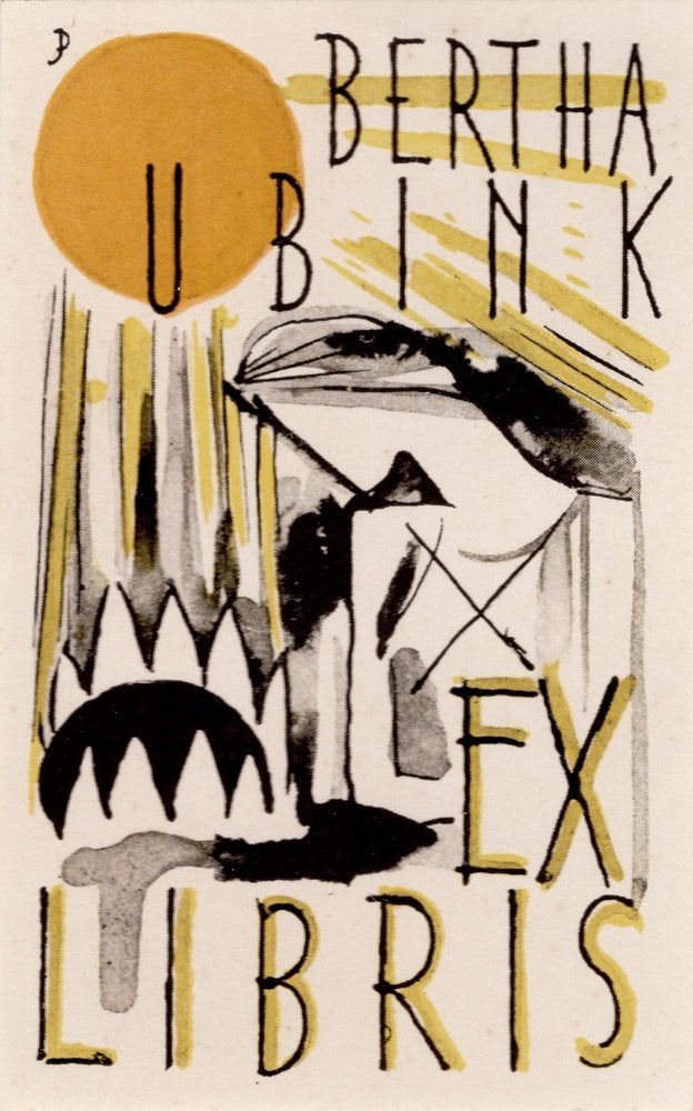 Johan Dijkstra - Ex libris (Bertha Ubink), Ophalen of Verzenden