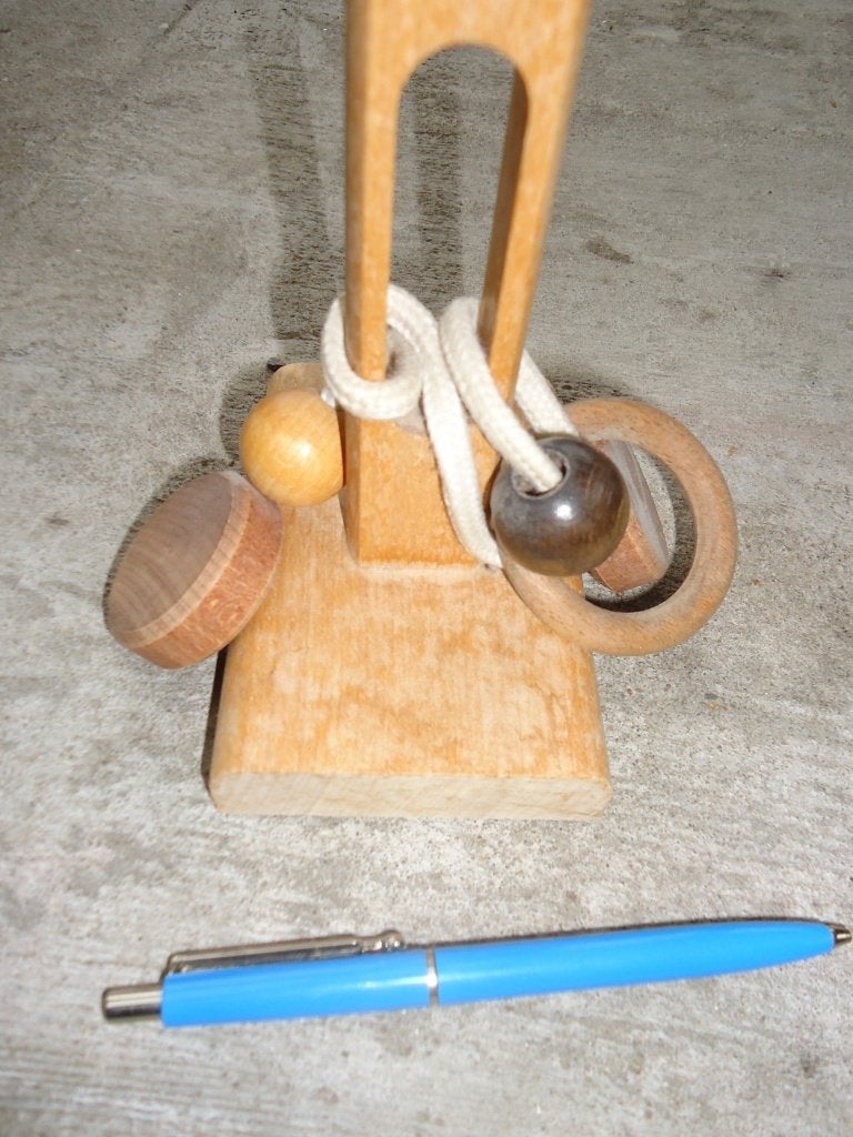 Ontwarring Puzzel - Koordpuzzel - Hout - behendigheid - IQ X, Ophalen of Verzenden, Zo goed als nieuw