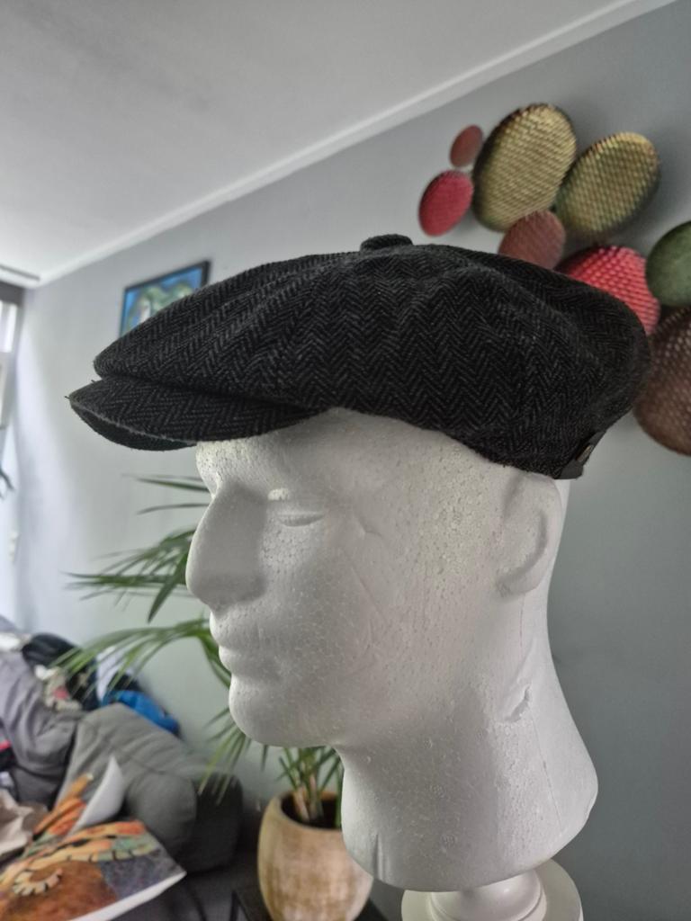 Stijlvolle Peaky Blinders Pet - Donkergrijs, Onbekend, One size fits all, Ophalen of Verzenden, Pet