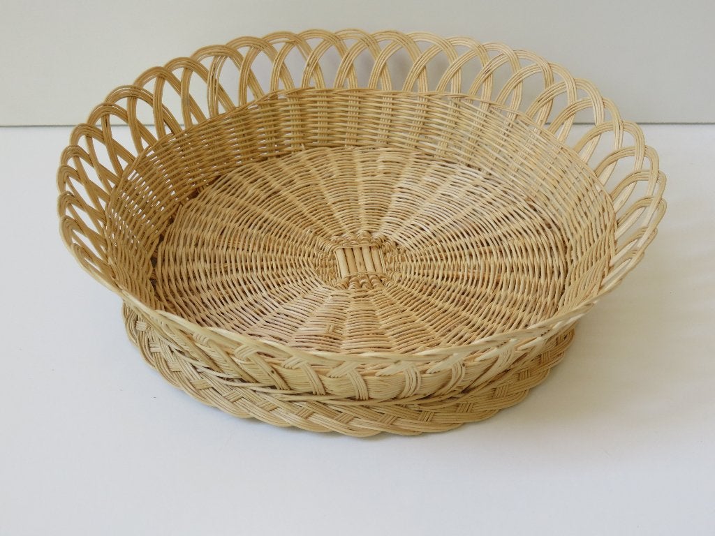 rotan rieten rond broodmandje, Handgemaakt, Mand, Rond, Ophalen of Verzenden