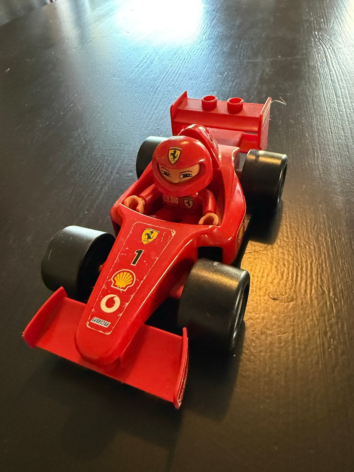 Duplo Ferrari F1 raceauto met coureur, Inclusief minifiguren, Gebruikt, Ophalen of Verzenden, Complete set