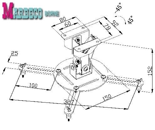 Plafond beugel,ophang plafond steun beamer,projector, zilver, Nedis, Info@marbeco.nl, Beamerbeugel, Nieuw