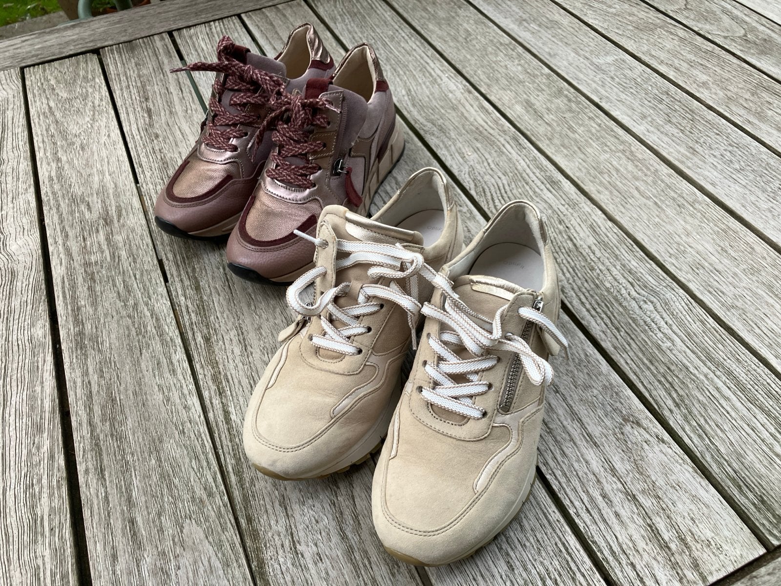 Gabor sneakers in beige en roze/bordeaux, Ophalen of Verzenden, Zo goed als nieuw, Beige, Sneakers of Gympen
