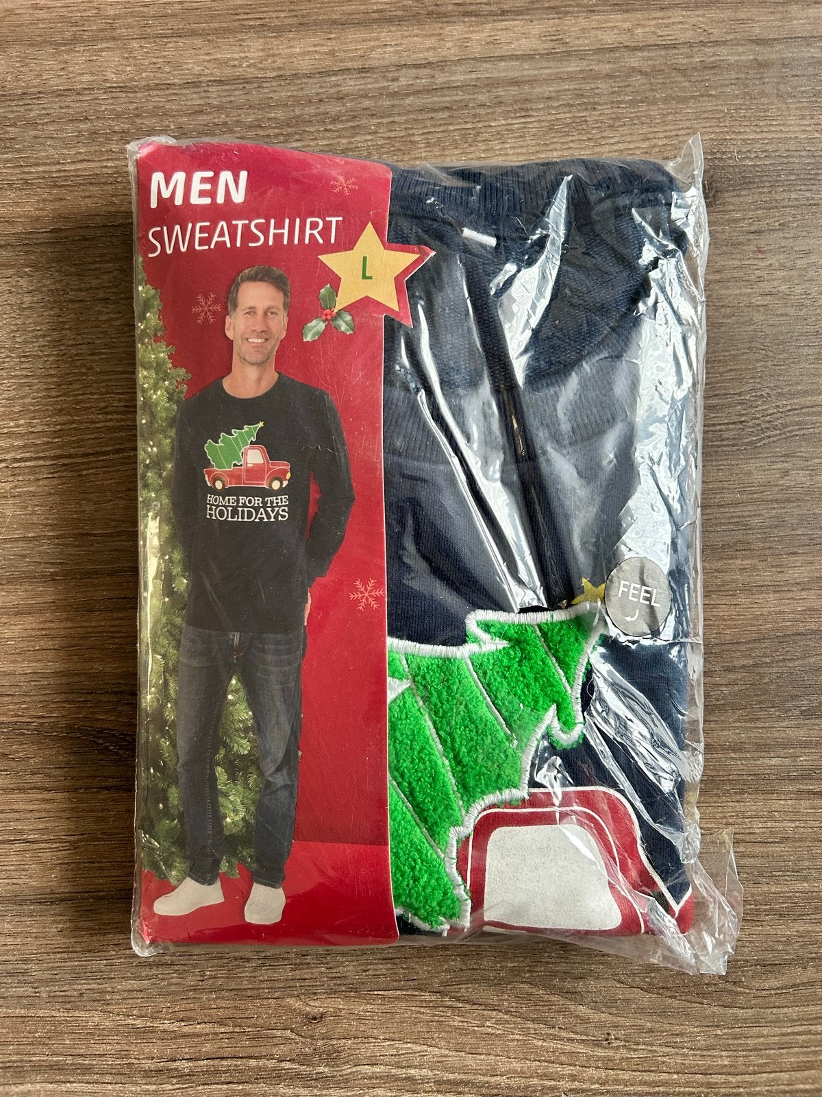 Heren Kerst Sweatshirt Maat L - Nieuw in verpakking, Ophalen of Verzenden, Nieuw, Maat 52/54 (L), Blauw