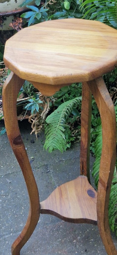 Antieke houten plantentafel in art nouveau-stijl (brocante), Gebruikt, Ophalen of Verzenden, Bruin, Vintage