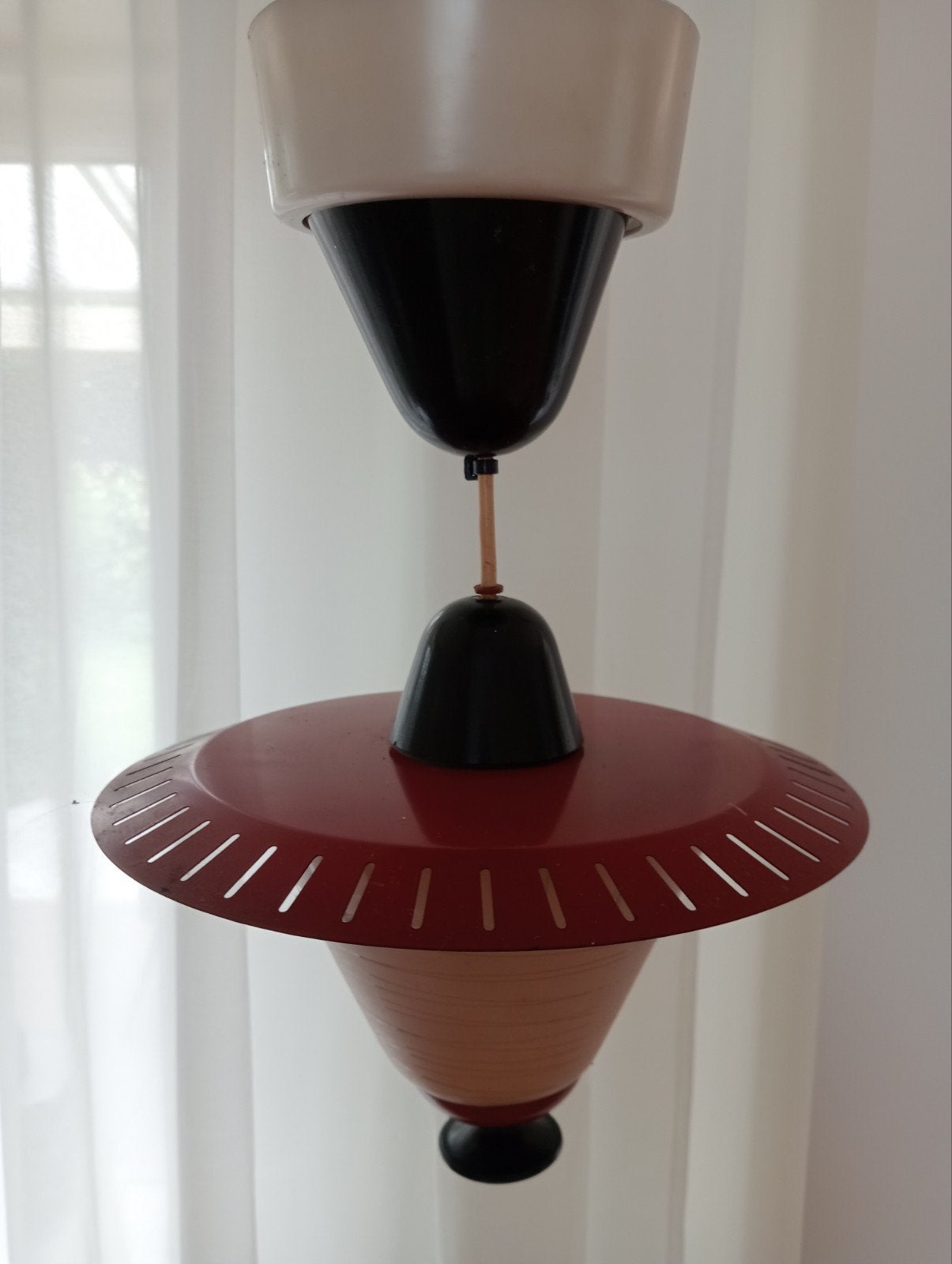 Jaren 60 plafond lamp vintage, Gebruikt, Jaren 60, Ophalen of Verzenden, Glas