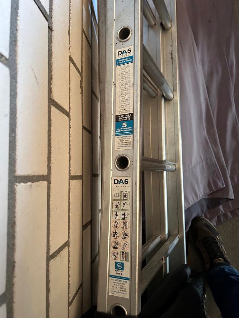 Professionele DAS ladder, Doe-het-zelf en Verbouw, Ladders en Trappen, Ophalen, Zo goed als nieuw, Ladder, Opvouwbaar of Inschuifbaar