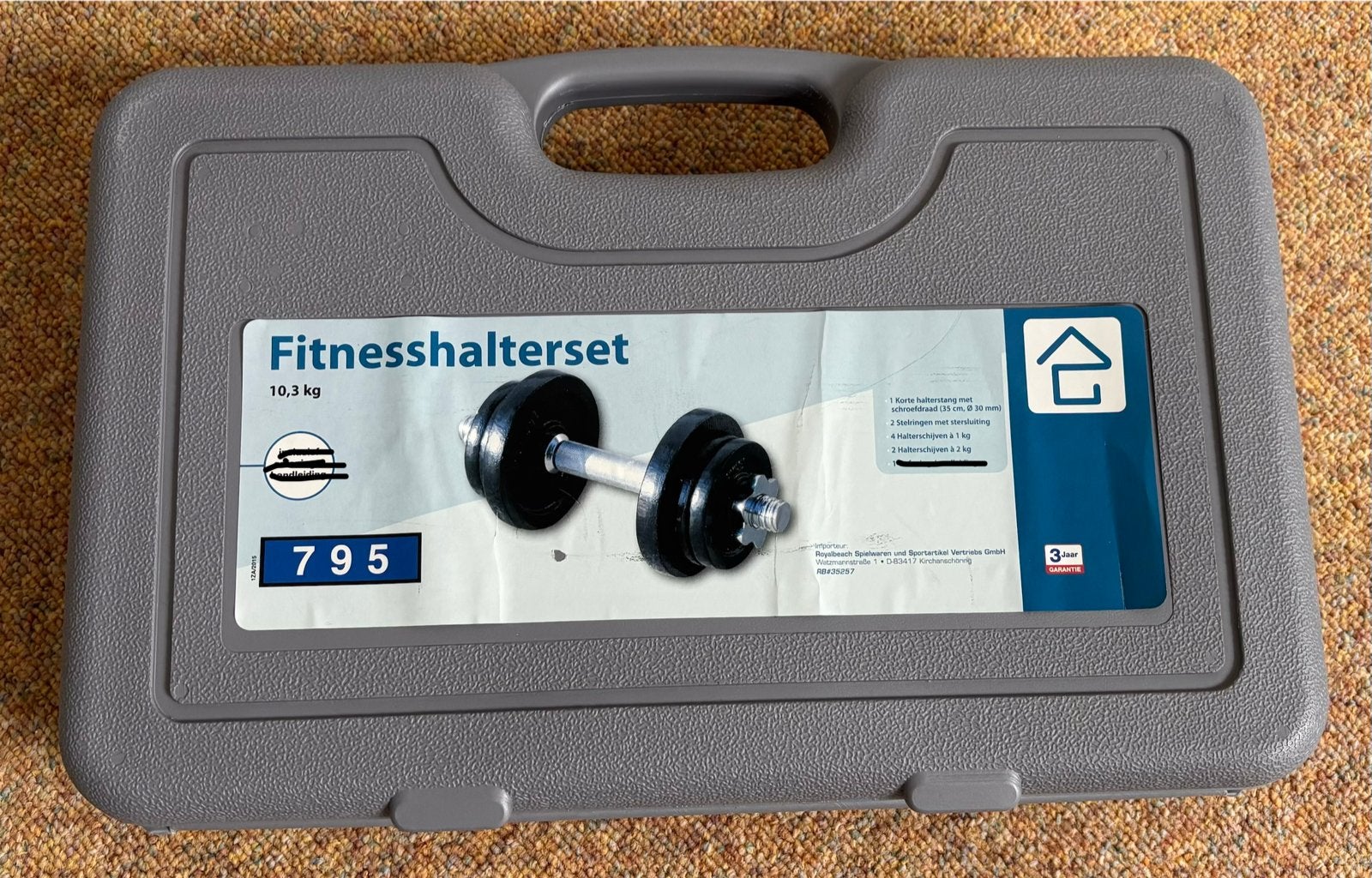 Fitness Halterset 10.3 kg (zonder koffer), Sport en Fitness, Ophalen, Gebruikt, Armen, Halterset