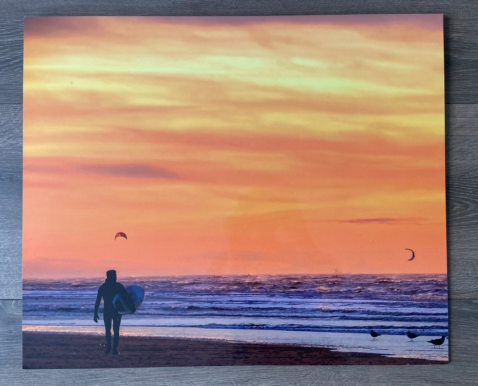 Unieke foto Zandvoort strand op aluminium 60 x 50 cm, Ophalen, 50 – 75, Oorspronkelijke maker, Overige typen