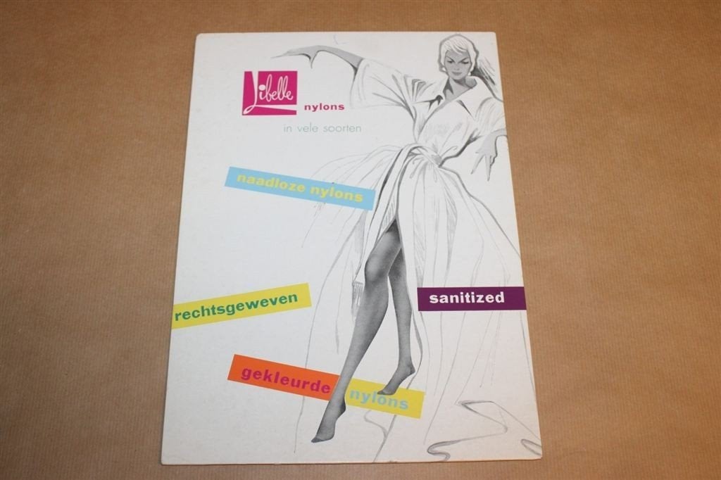 Originele vintage display - Libelle nylons - Circa 1960, Ophalen of Verzenden, Zo goed als nieuw, Reclamebord