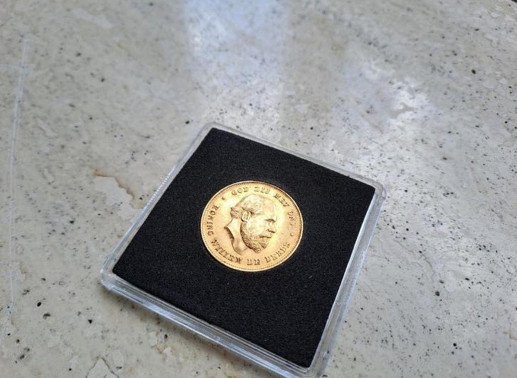 Prachtig gouden tientje 1875 Willem III, Postzegels en Munten, Ophalen of Verzenden, Koning Willem III, 10 gulden, Goud