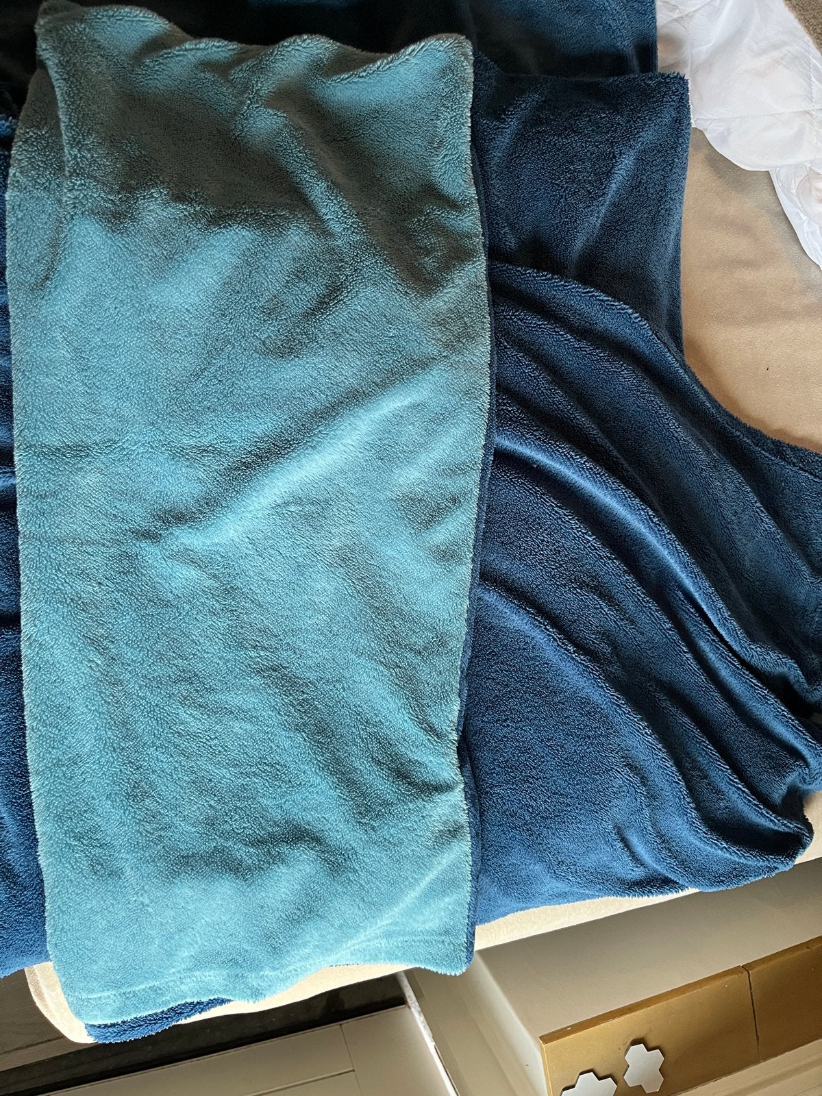 Optidee pluche 1-persoons dekbedovertrek met kussensloop, Overige merken, Blauw, Ophalen of Verzenden, Zo goed als nieuw
