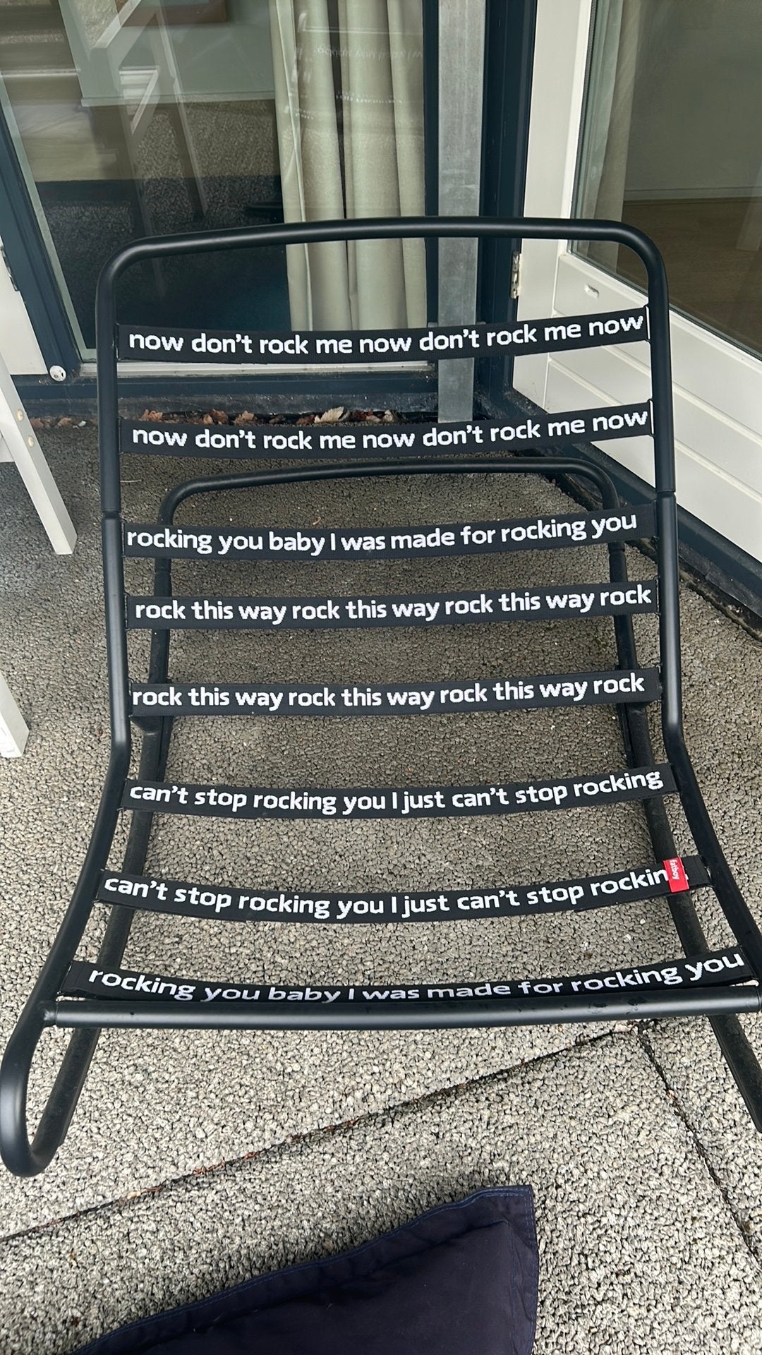 Fatboy zitzak met schommelstoel onderstel, Ophalen, Gebruikt, Blauw, Zitzakstoel