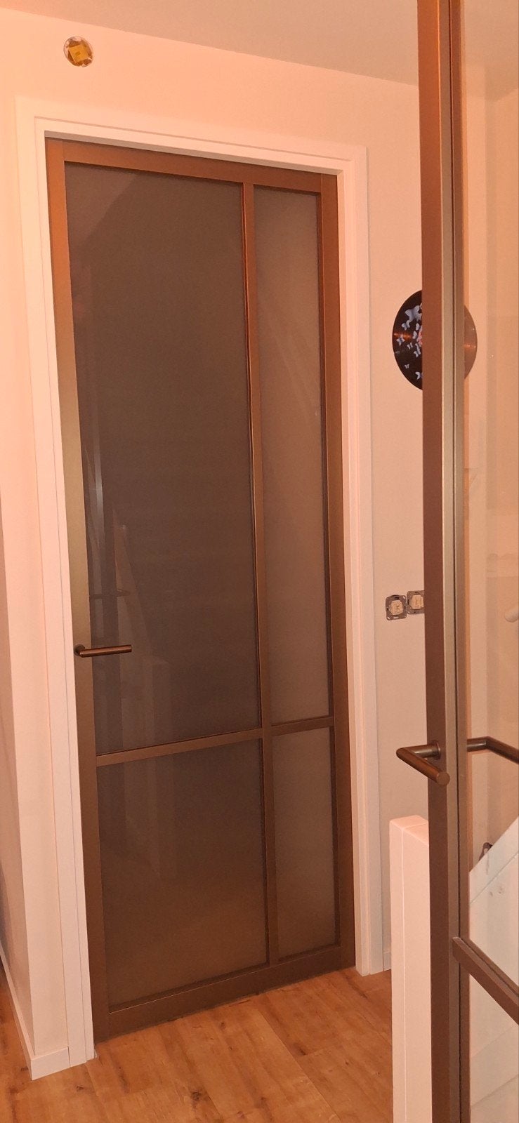 Svedex Metallic Brons Binnendeur met Matglas (Nieuw), Ophalen, 80 tot 100 cm, 215 cm of meer, Binnendeur