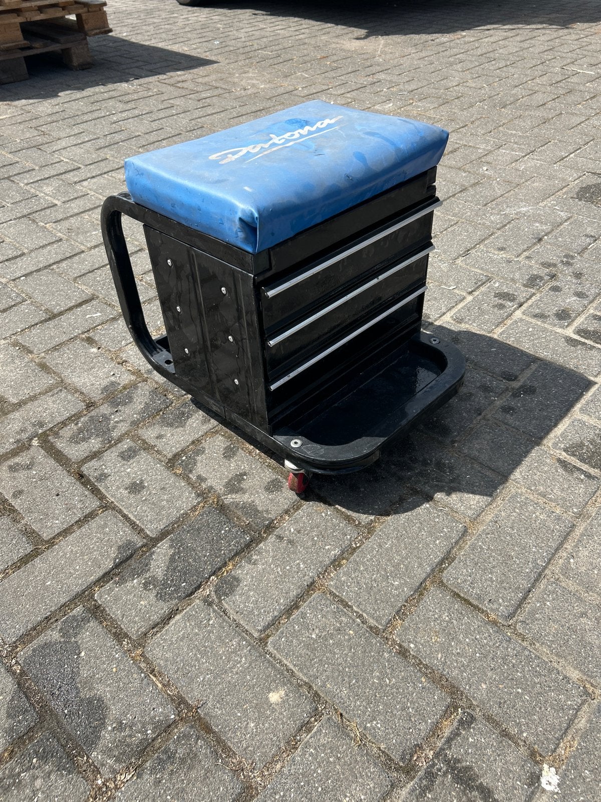 Datona Werkplaatskruk met lades - mist een wieltje, Auto diversen, Ophalen, Gebruikt