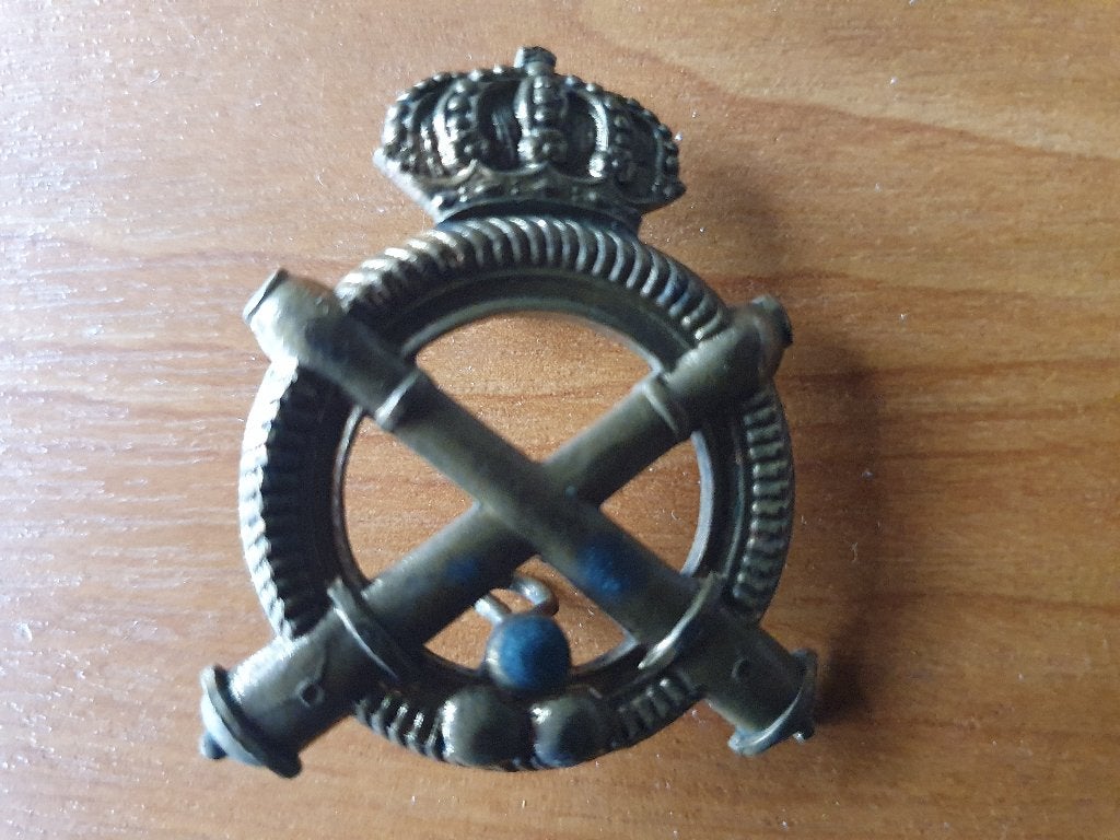 embleem (veld)artillerie België, Verzamelen, Militaria | Algemeen, Ophalen of Verzenden, Landmacht, Overige gebieden, Embleem of Badge