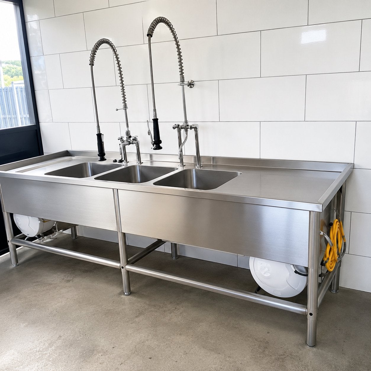 proffisionele rvs 3 vaks horeca spoel unit met boiler, Ophalen