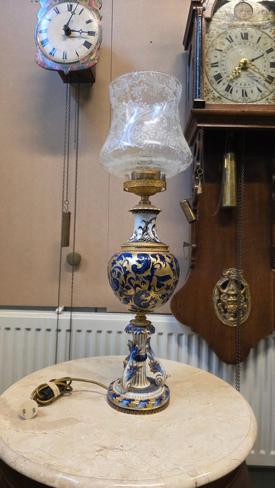 Sevres porseleinen olielamp, Antiek en Kunst, Ophalen
