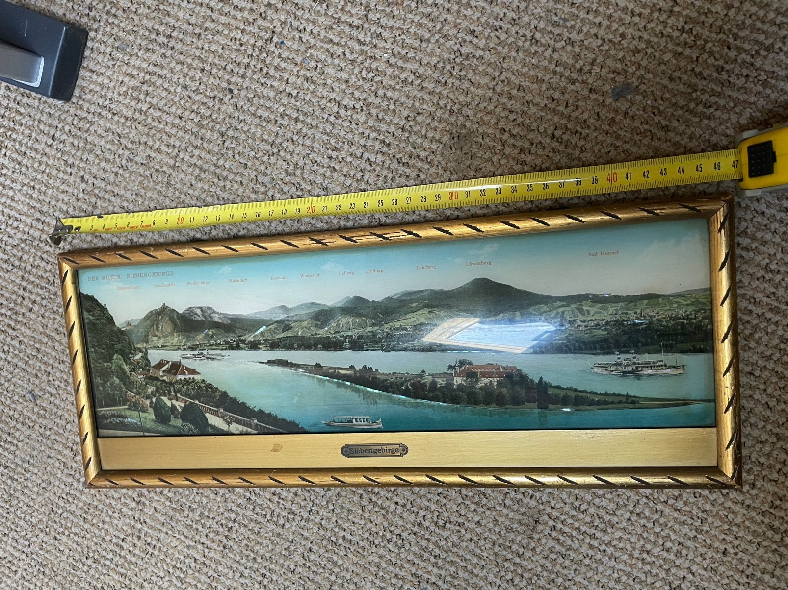 Afbeelding rivier ingelijst, Antiek en Kunst, Ophalen of Verzenden