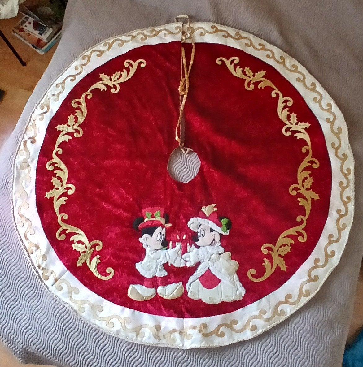 kerstkleed mickey & minnie victoriaans zeldzaam, Ophalen, Mickey Mouse, Zo goed als nieuw, Kleding of Textiel