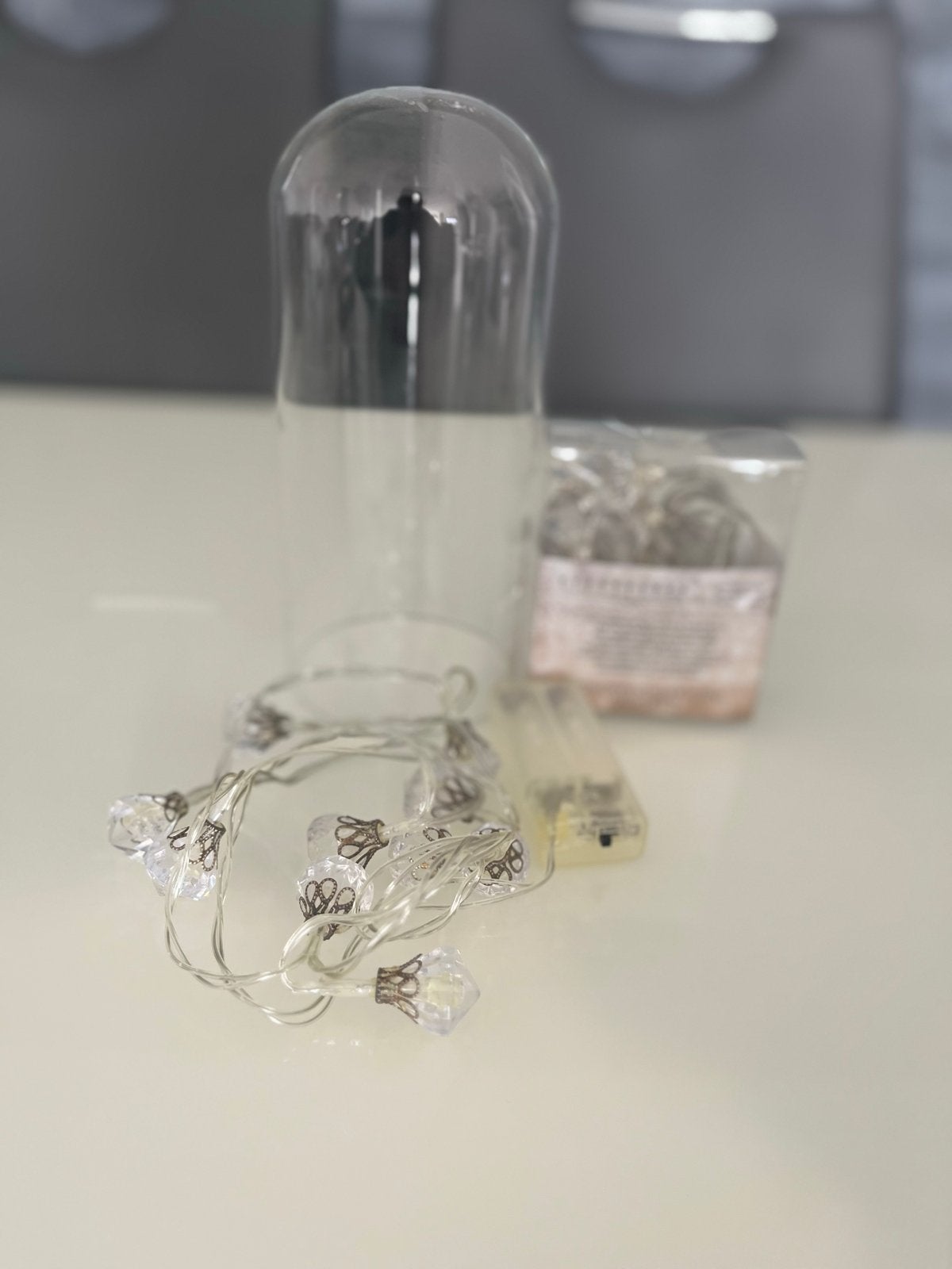 Decoratieve glazen stolp met LED-lichtjes, Ophalen of Verzenden, Zo goed als nieuw