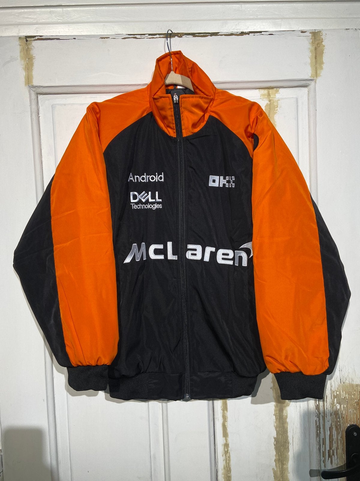 McLaren Racing-fanjas (maat L) Vintage oranje, Ophalen of Verzenden, Zo goed als nieuw, Maat 52/54 (L), Oranje