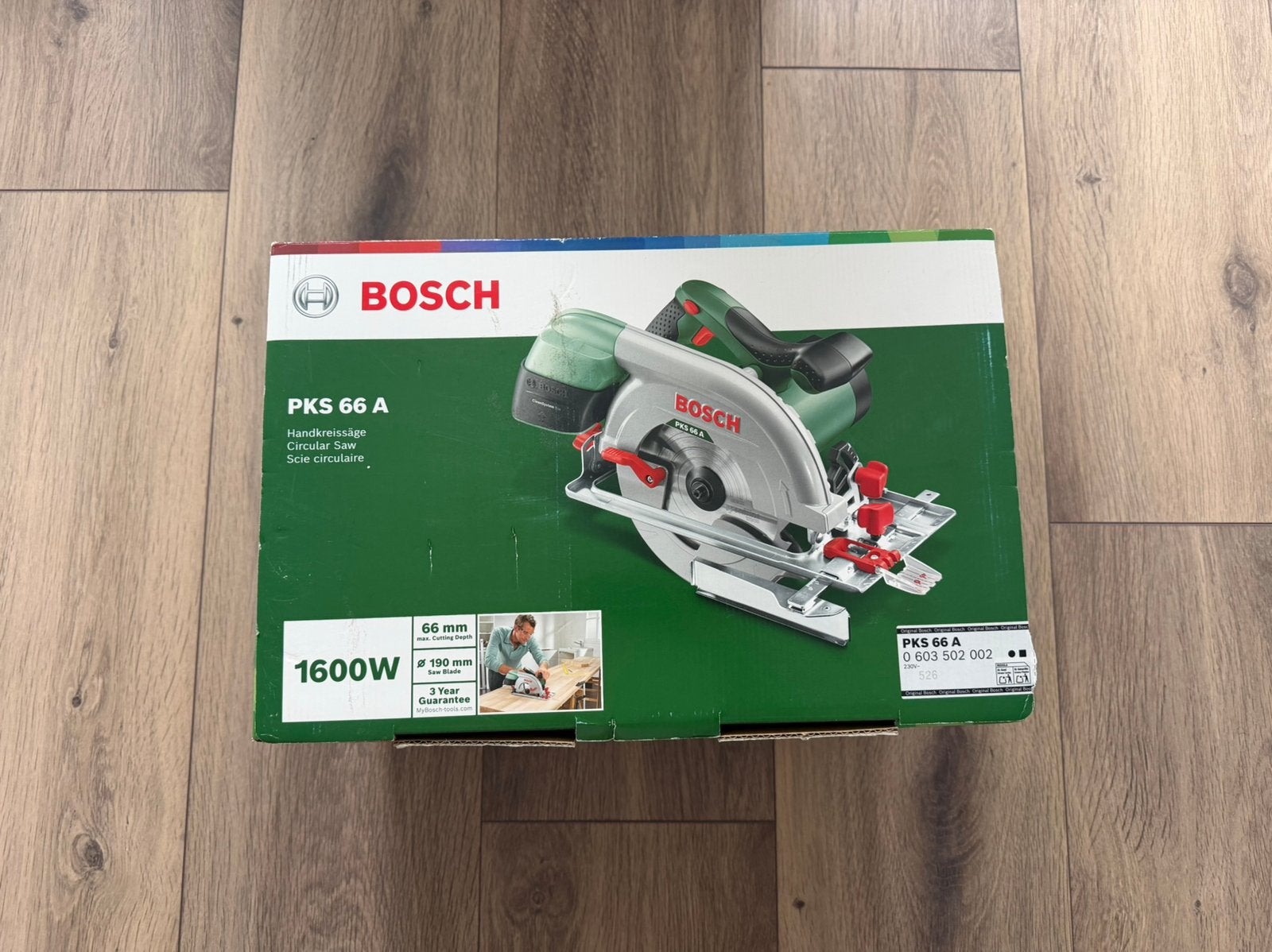 Bosch PKS 66 A Cirkelzaag 1600W – Nieuw, ongebruikt, Cirkelzaag, Ophalen of Verzenden, Zo goed als nieuw, 30 tot 70 mm