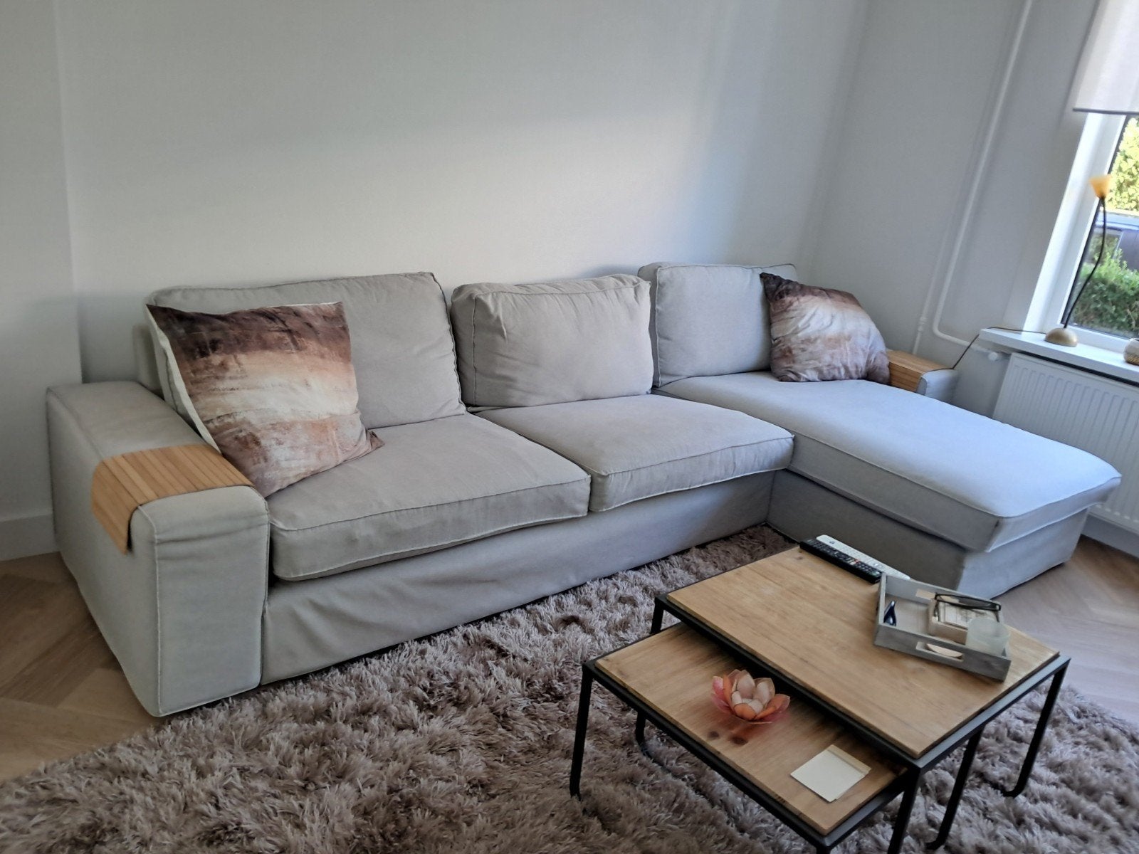 Comfortabele kivik Hoekbank met Chaise Longue - Lichtgrijs S, Huis en Inrichting, Gebruikt, Hoekbank, 300 cm of meer, 75 tot 100 cm