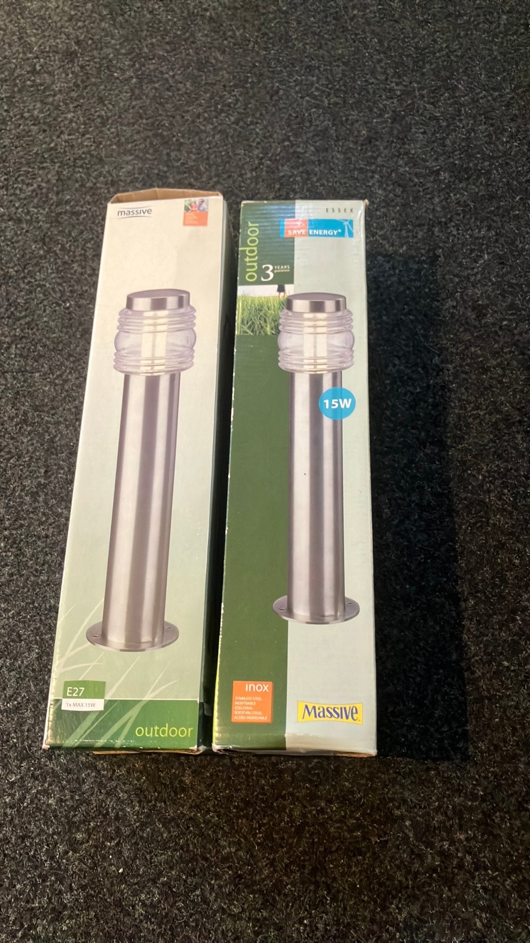 2 nieuwe tuinlampen, Minder dan 50 watt, Aluminium, Ophalen of Verzenden, Netvoeding