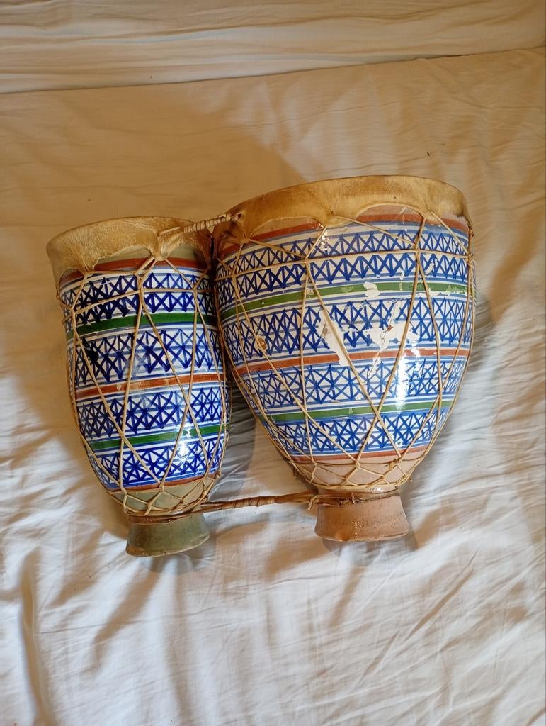 Grote Marokkaanse Tbilat (Tam Tam) – Gerepareerd – 30x39 cm, Huis en Inrichting, Woonaccessoires | Overige, Ophalen