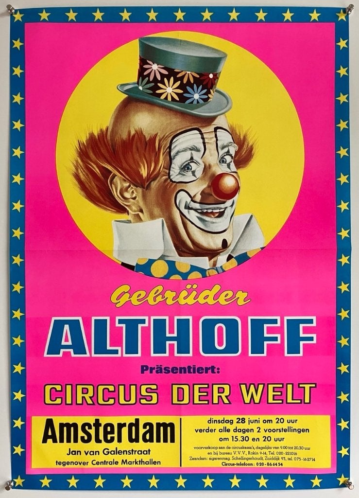 Circus Althoff - Originele Circusposter - Jaren 70, Verzenden, Gebruikt, A1 t/m A3, Film en Tv