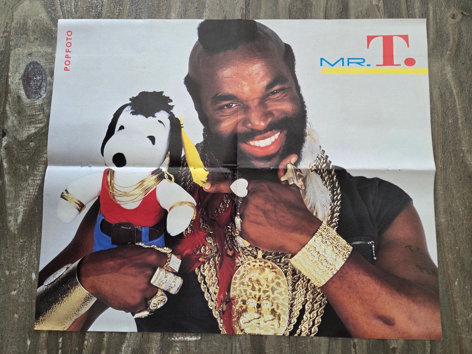 Vintage Mr. T Popfoto Poster - The A-Team, Verzamelen, Rechthoekig Staand, Ophalen of Verzenden, Zo goed als nieuw, A1 t/m A3