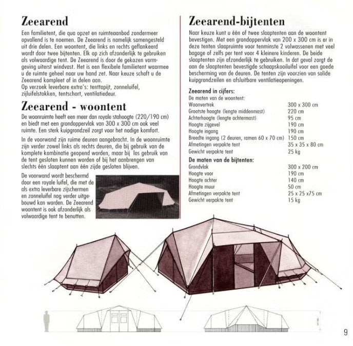 De Waard tent : Zeearend, Ophalen, Gebruikt, Tot en met 6