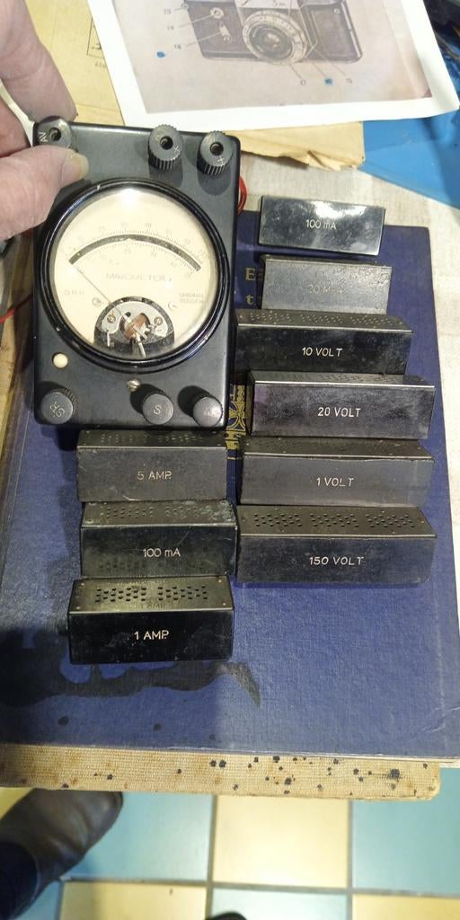 Gossen rond 1926 Mavo meter met diverse opzetstukken, Antiek en Kunst, Ophalen of Verzenden