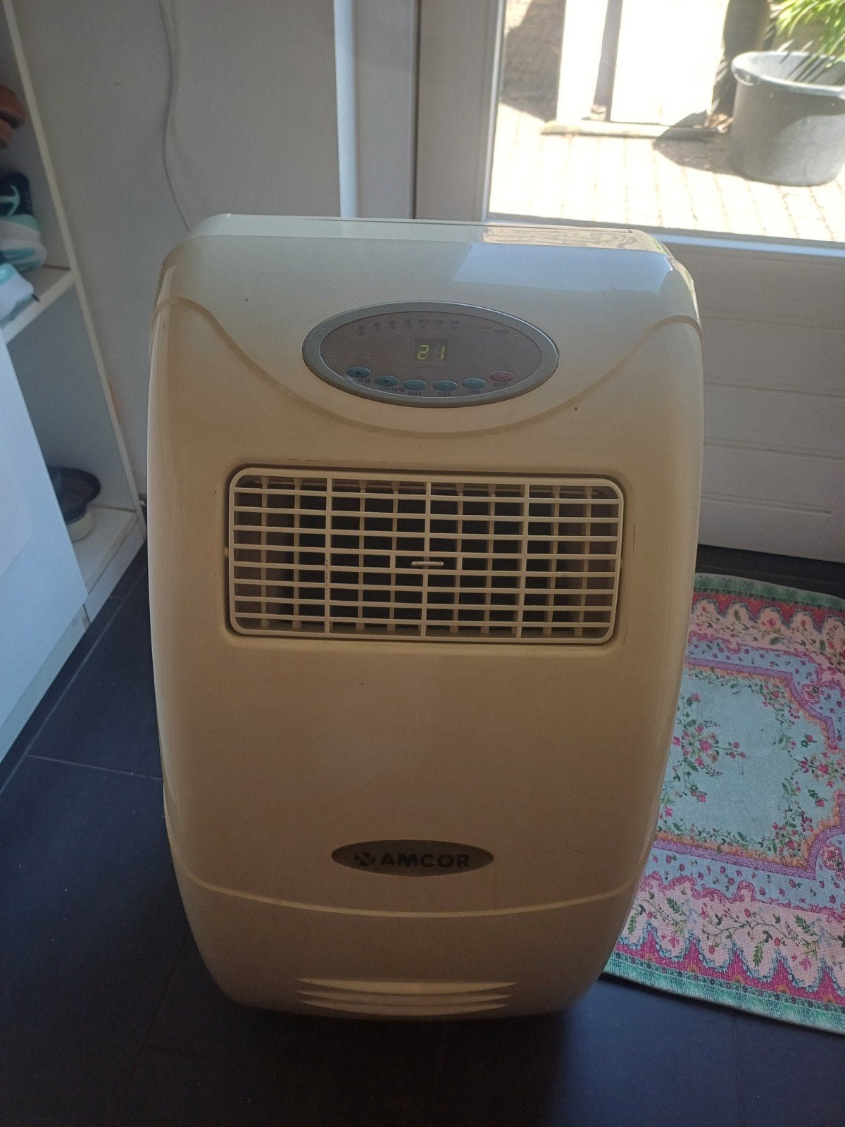 Mobiele airco Amcor met afstandsbediening, Witgoed en Apparatuur, Airco's, Ophalen, Gebruikt, Minder dan 60 m³, 3 snelheden of meer
