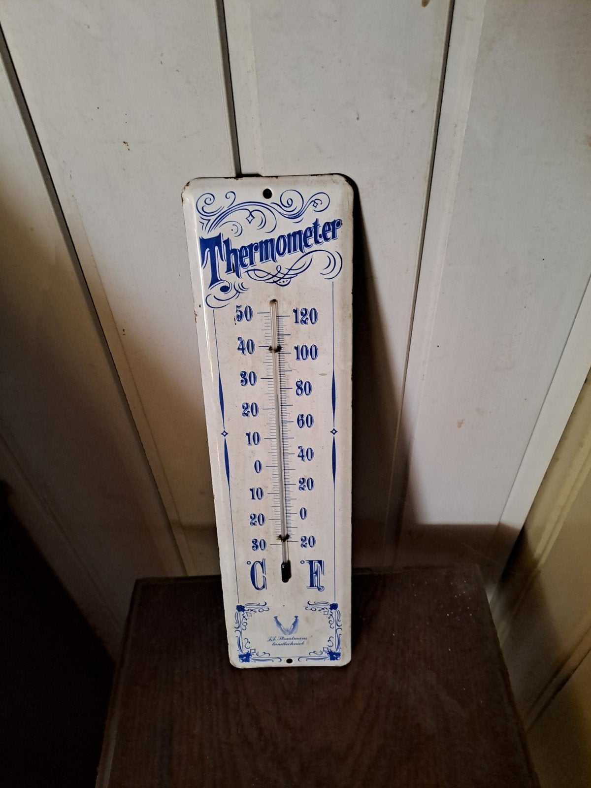 Vintage emaille thermometer - Decoratief en functioneel, Ophalen of Verzenden