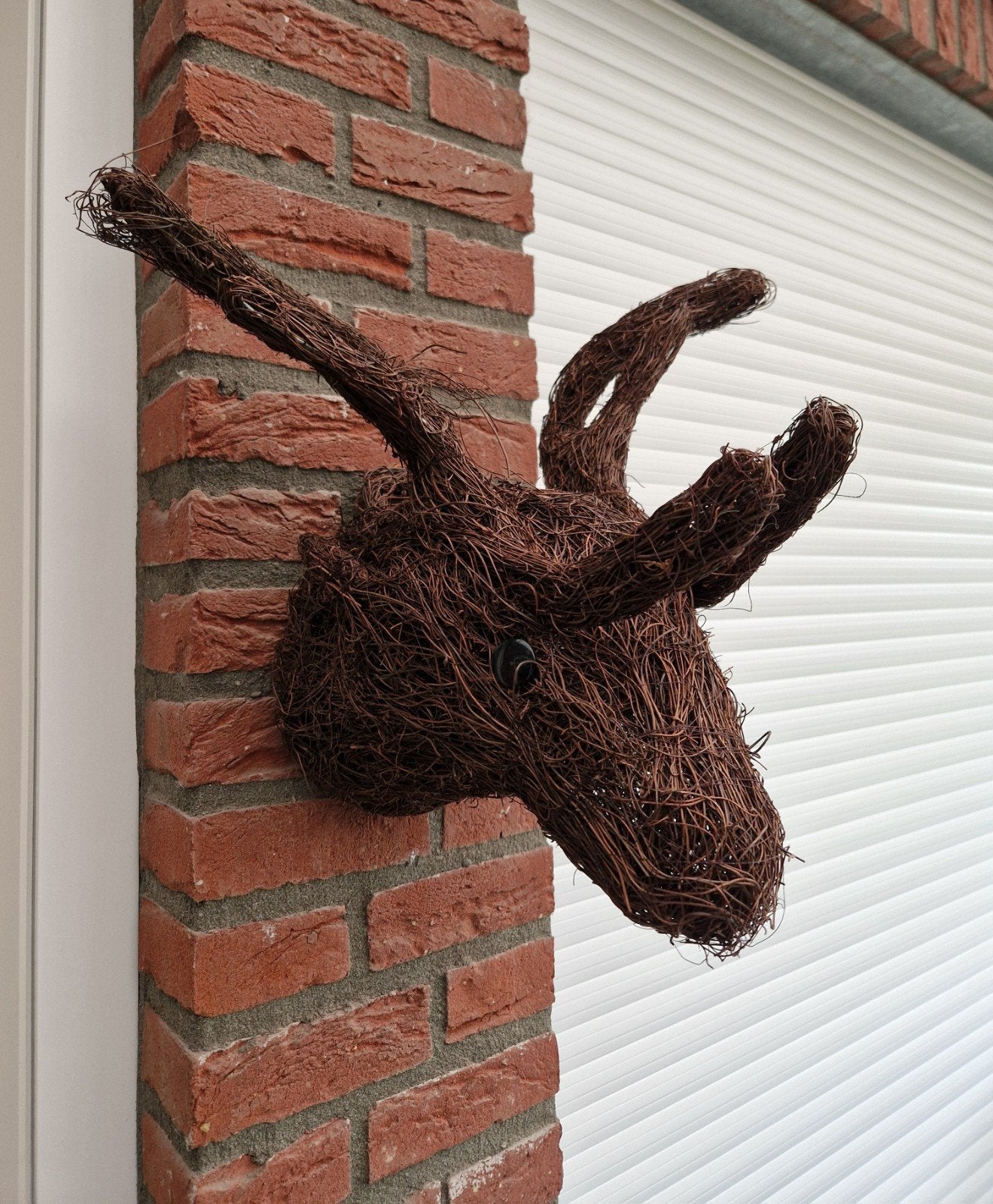 Mooi 'rieten'/rotan rendierenkop leuk voor in krans, kerst., Ophalen of Verzenden, Zo goed als nieuw