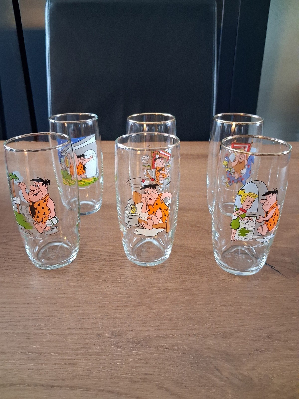 FRED FLINSTONES glazen - set van 6, Ophalen of Verzenden, Zo goed als nieuw, Overige typen