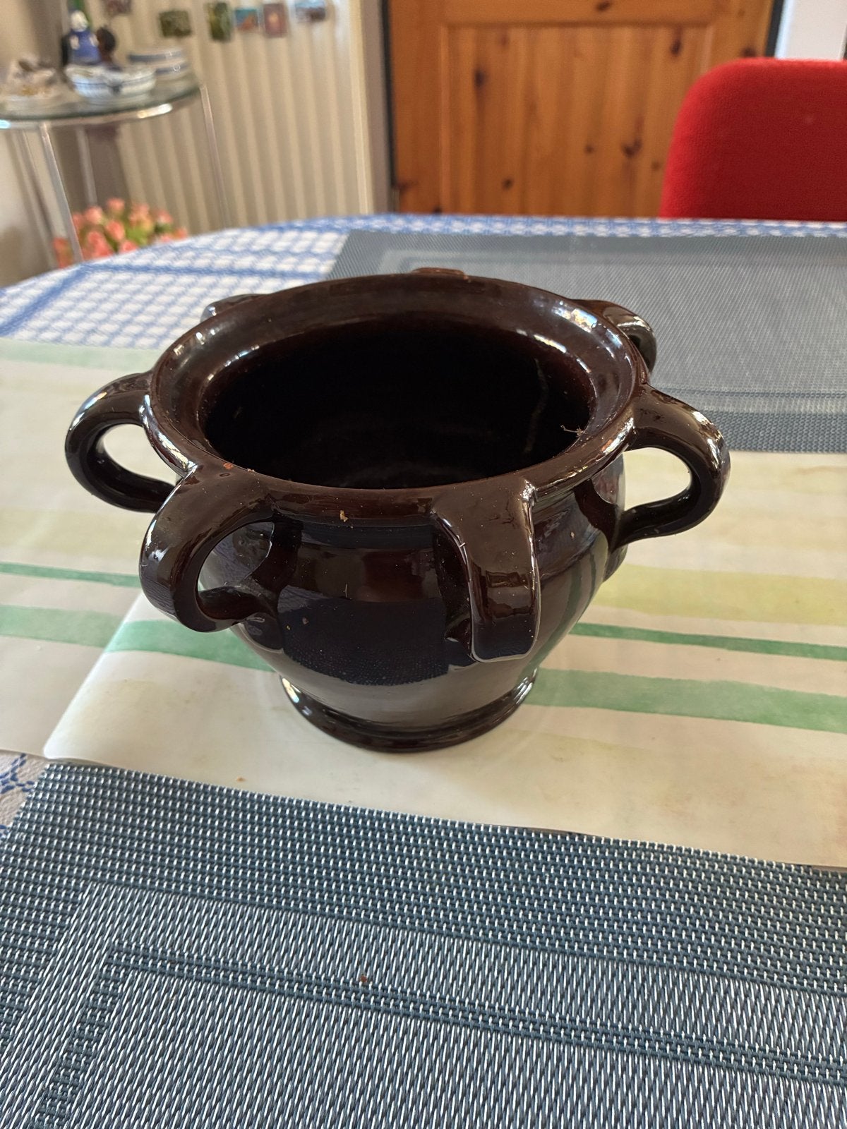 Antieke Ivora Gouda Aardewerk Pot met Handvatten, Antiek en Kunst, Ophalen of Verzenden