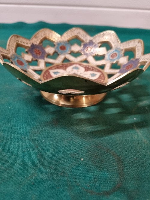 schaaltje messing geemaileerde vintage, Ophalen of Verzenden, 'T Olde Gre-j, Info@toldegrej.nl, Endepoelstraat 20f Didam